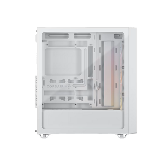 Corsair 3200D RS ARGB white mid tower PC case with tempered glass and 3 RS120 ARGB fans high airflow gaming chassis