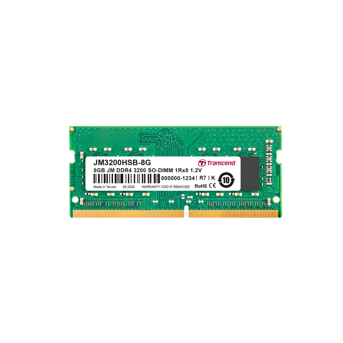 Transcend JetRam 8GB DDR4-3200 260-pin SO-DIMM Memory - product view 1