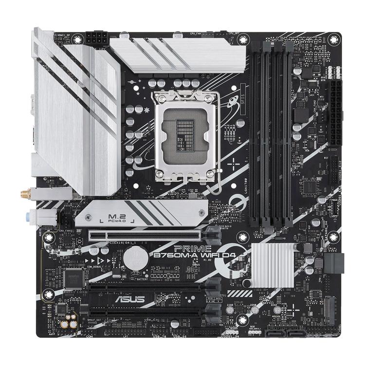 ASUS PRIME B760M-A WiFi D4 LGA1700 mATX Motherboard - front view