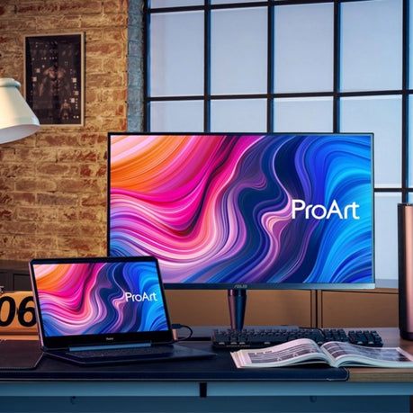 ASUS ProArt 24-inch 4K monitor with slim bezels and vibrant color display, designed for creative professionals.