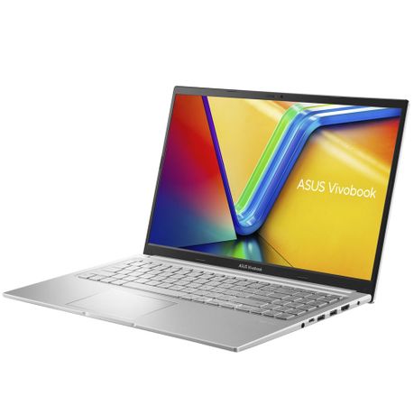 “ASUS Vivobook 15 side view showing USB Type-C, USB Type-A, HDMI, and audio jack ports”