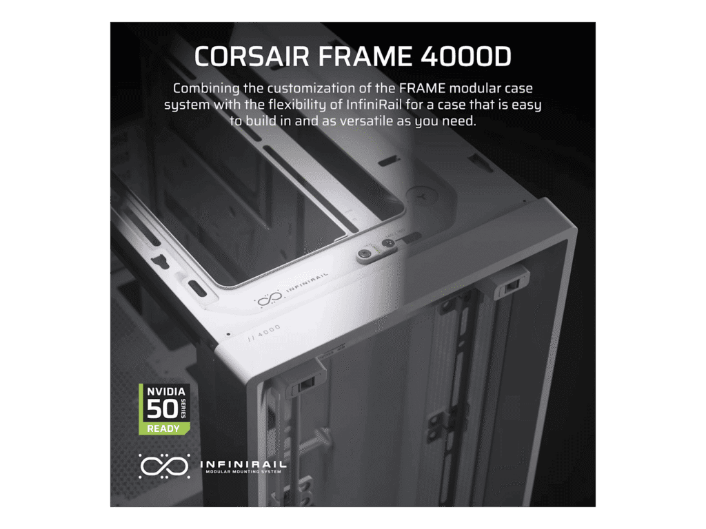 Corsair 4000D RS white mid tower PC case tempered glass ATX gaming chassis CC-9011313-WW
