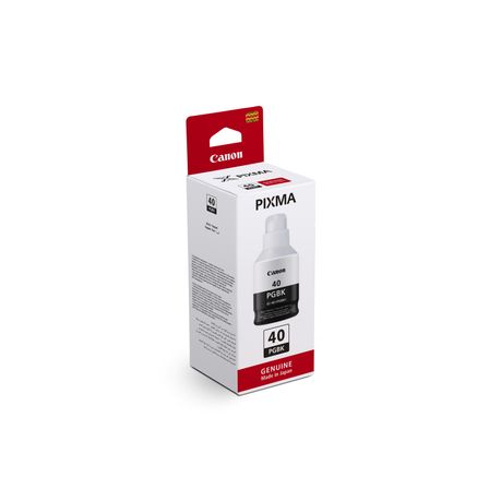Canon GI-40 black ink refill bottle packaging for PIXMA G5040, G6040, GM2040 printers