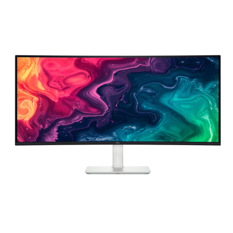 “Dell 34-inch WQHD Curved Monitor – front view with ultra-wide 21:9 cinematic display”