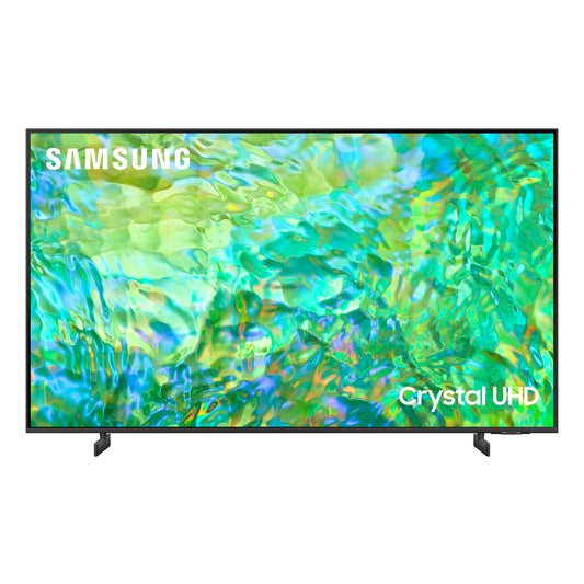 Front view of Samsung UA55U8000 55-inch Crystal UHD 4K Smart TV displaying vibrant colors on screen