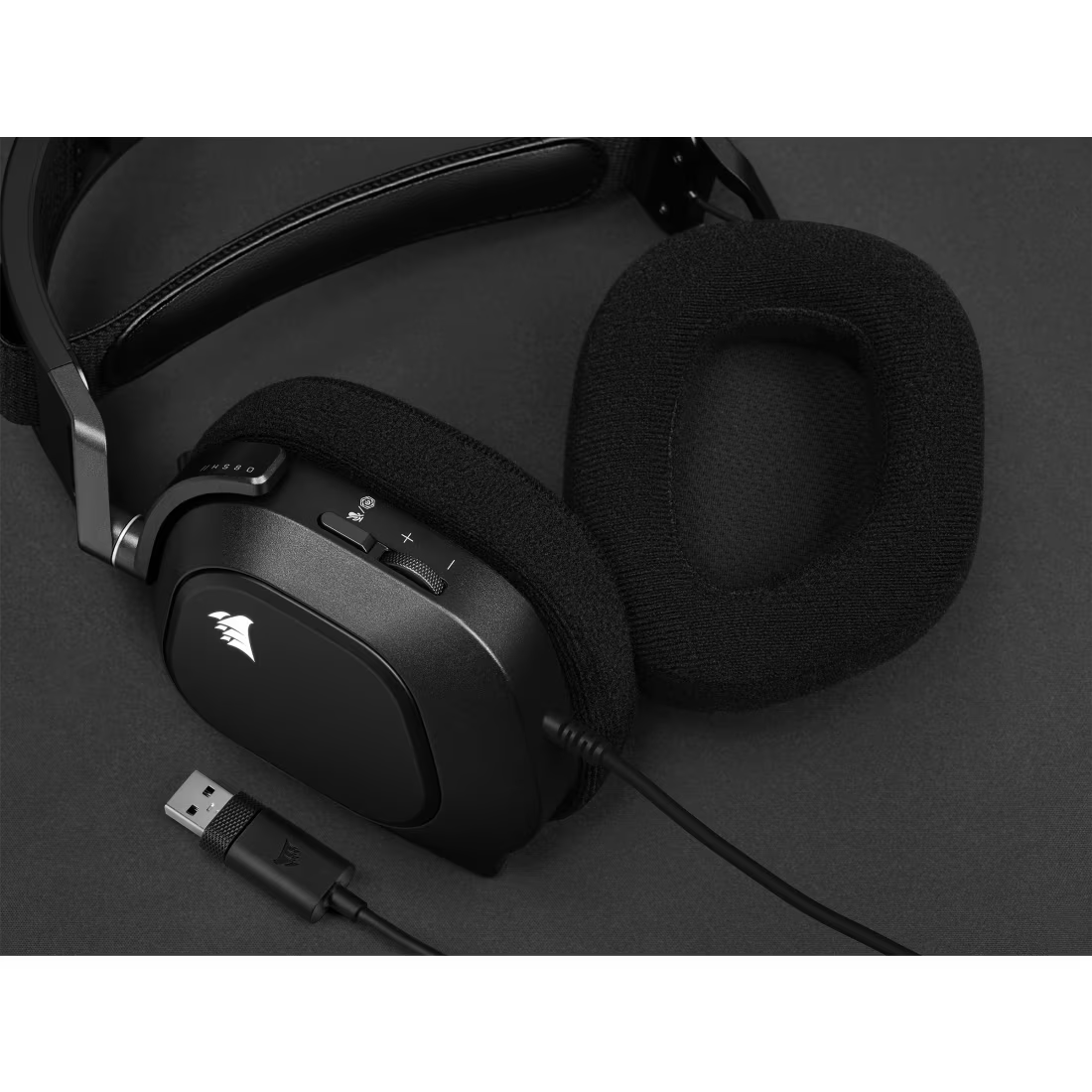 HS80 RGB USB Gaming Headset with 7.1 Surround Sound Carbon - view 7