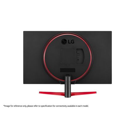Rear View of LG 32GN600F gaming monitor with ports and VESA mount compatibility
