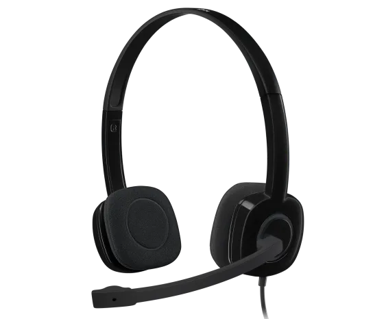 Logitech H151 Wired Stereo Headset Black with Microphone