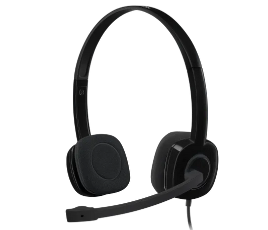 Logitech H151 Wired Stereo Headset Black with Microphone
