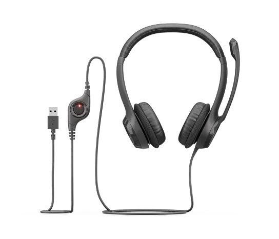 Logitech H390 USB-C Stereo Headset Black with noise-cancelling microphone
