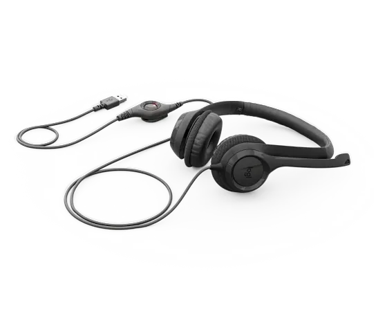 Logitech H390 USB-C Stereo Headset Black with noise-cancelling microphone