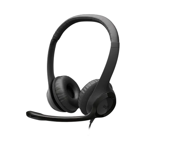 Logitech H390 USB-C Stereo Headset Black with noise-cancelling microphone