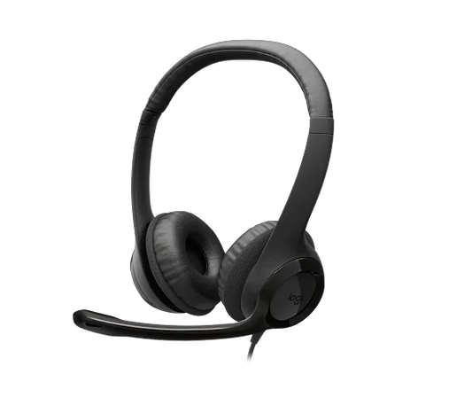Logitech H390 USB-C Stereo Headset Black with noise-cancelling microphone