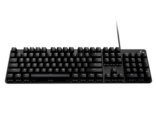 Logitech G413 SE Wired Mechanical Gaming Keyboard with white backlighting and durable aluminum top plate.