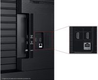 Rear view of Samsung UA55U8000 showing ports and stand design
