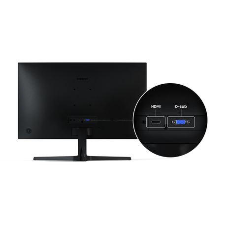Rear view of the Samsung 32-inch Curved Monitor with clean matte finish and connectivity ports visible.