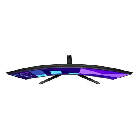 Top view of the Samsung 32-inch Curved Full HD Monitor showcasing its 1500R curvature.
