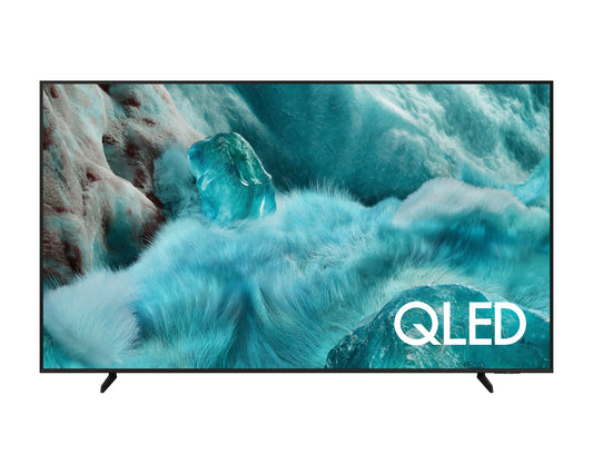 Front view of Samsung QA65Q7F 65-inch QLED 4K Smart TV with vibrant display on screen