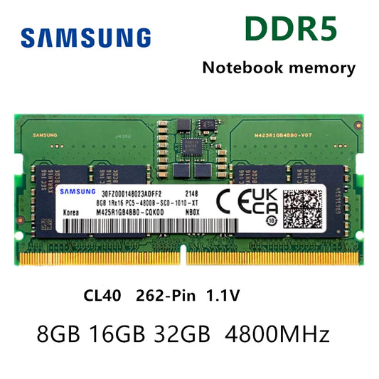 Samsung 8GB DDR5-5600 Notebook SO-DIMM memory module front view