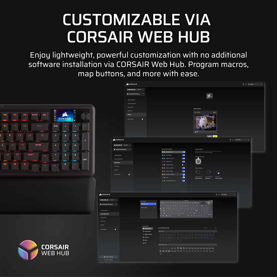 Corsair VANGUARD 96% Keyboard - MLX Fusion tactile switches - Black - view 11