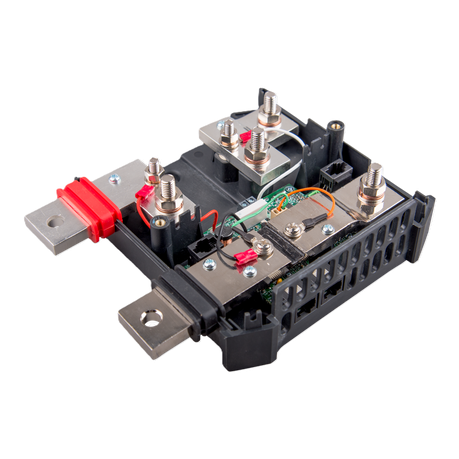 Rear view of Victron Energy Lynx Shunt VE.Can M8 showing VE.Can ports and power connections