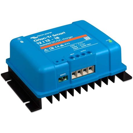 âOrion-Tr Smart DC-DC charger side view with input/output terminals and IP43 protectionâ
âSlim side profile of Orion-Tr 12/12-18A DC-DC charger for vehicle and marine battery systemsâ