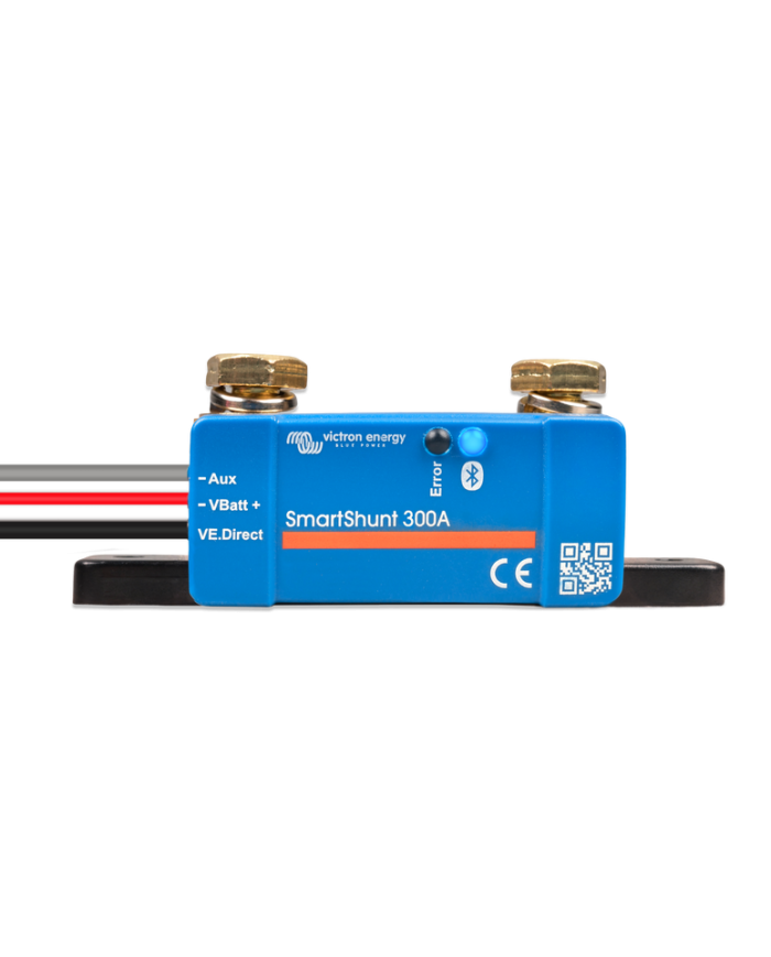 Victron SmartShunt IP65 300A IP65 front view showing compact design with Bluetooth-enabled battery monitor