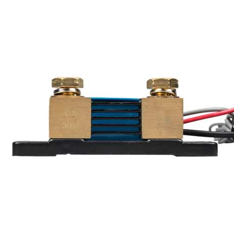 Victron SmartShunt IP65 300A IP65 rear view displaying brass terminals for connections