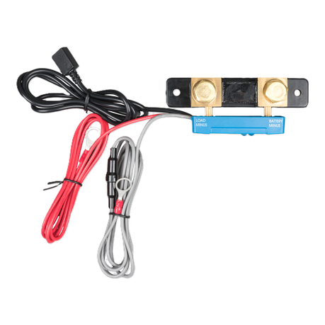 Victron SmartShunt IP65 300A top view with visible terminal screws and sturdy build for marine, RV, and solar use