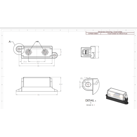 Victron Fuse holder for MEGA-fuse