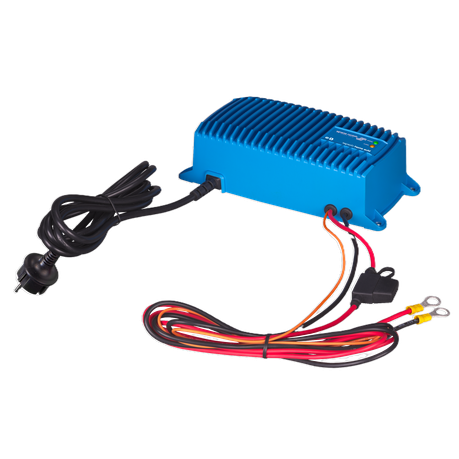 Side profile of Victron Energy Blue Smart IP67 Charger 24/12(1) showing compact and durable design