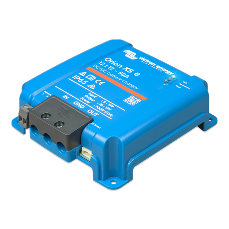âSide view of Victron Orion XS DC-DC charger with remote on/off connector and secure screw terminalsâ
âSlim side profile of Victron Orion XS DC-DC charger, adaptive charger for dual battery systemsâ