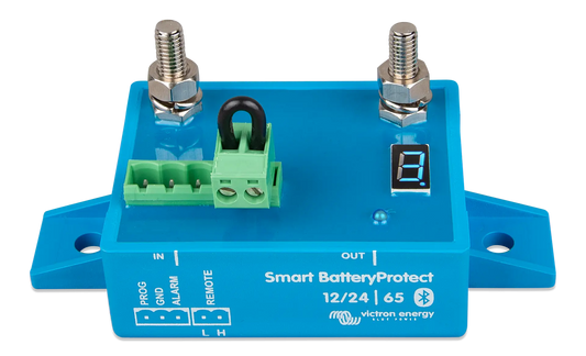 Side profile of Victron Smart Battery Protect 12/24V-65A showing compact and durable design