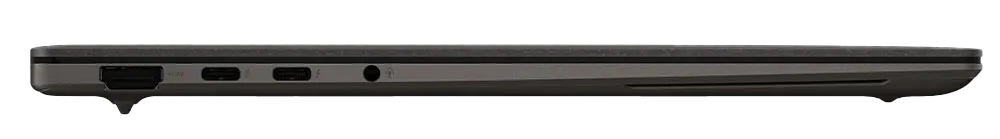 Rear view of ASUS Zenbook S UX5406SA 14" laptop showing USB-C, USB-A, and HDMI ports