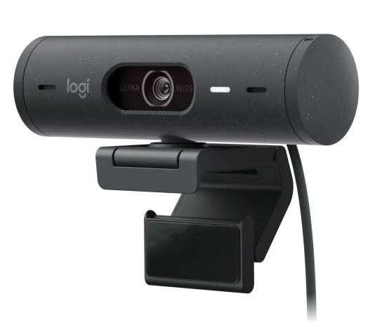 Logitech Brio 500 Webcam in graphite with 1080p Full HD video and built-in dual microphones