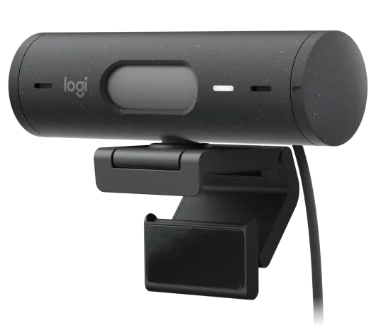 Logitech Brio 500 Webcam in graphite with 1080p Full HD video and built-in dual microphones