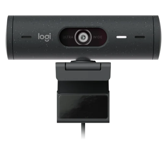 Logitech Brio 500 Webcam in graphite with 1080p Full HD video and built-in dual microphones