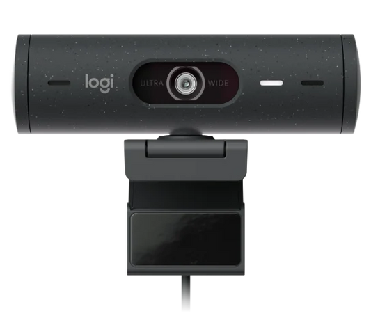 Logitech Brio 500 Webcam in graphite with 1080p Full HD video and built-in dual microphones