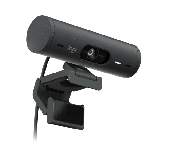 Logitech Brio 500 Webcam in graphite with 1080p Full HD video and built-in dual microphones
