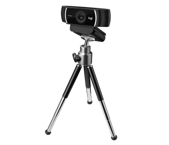Logitech C922 HD Pro Webcam with dual microphones and 1080p Full HD streaming capability
