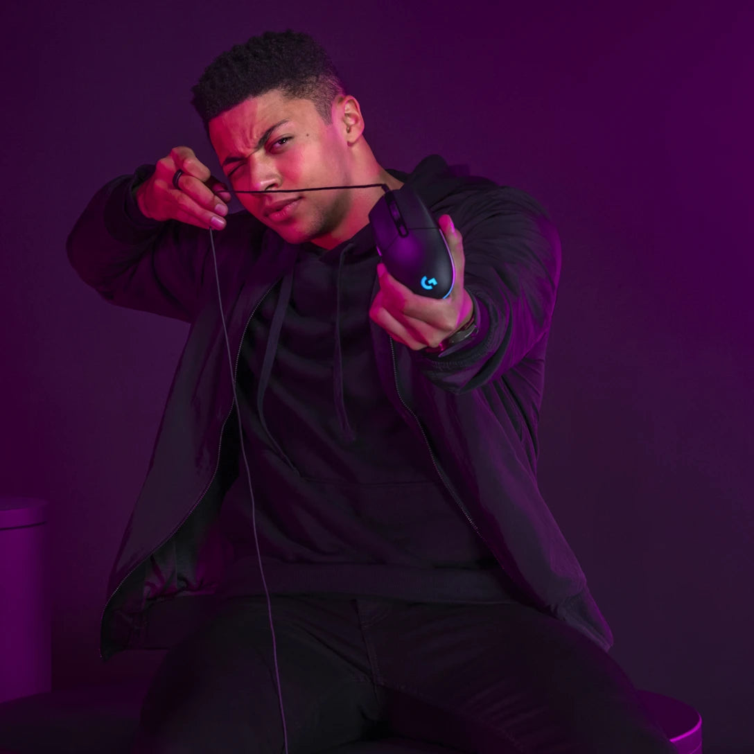 Logitech G102 wired gaming mouse with RGB lighting, high-precision 8000 DPI sensor, and classic lightweight design for fast and accurate gameplay performance.