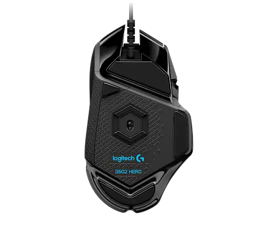 Logitech G502 HERO Gaming Mouse with HERO 25K sensor and programmable buttons in black