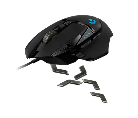 Logitech G502 HERO Gaming Mouse with HERO 25K sensor and programmable buttons in black