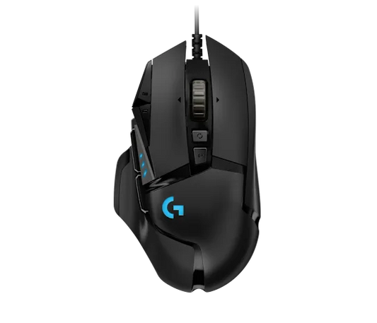 Logitech G502 HERO Gaming Mouse with HERO 25K sensor and programmable buttons in black