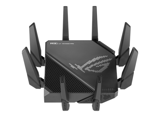 ASUS ROG Rapture GT-AX11000 Pro tri-band WiFi 6 gaming router with 10GbE 2.5GbE eight antennas AiMesh and AX11000 wireless performance