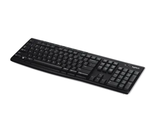 Logitech K270 Wireless Keyboard full-size black keyboard with number pad and media keys