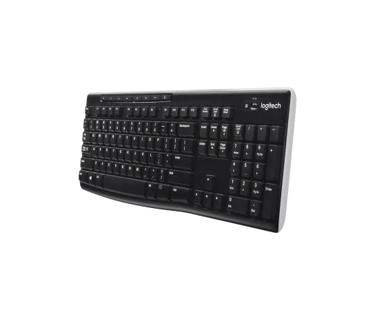Side profile of Logitech K270 Wireless Keyboard showing slim design and low-profile keys