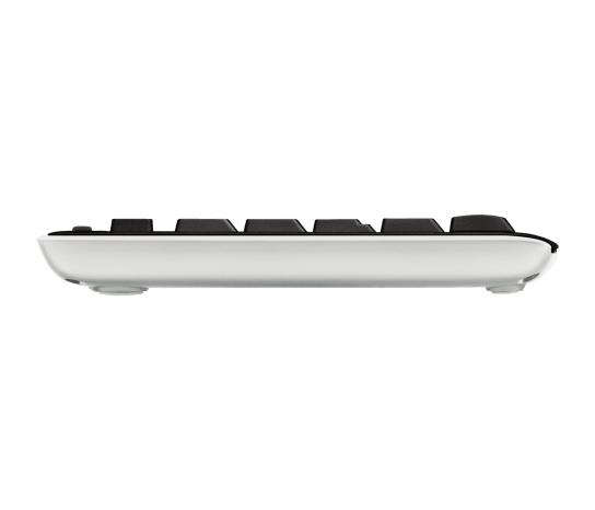 Side profile of Logitech K270 Wireless Keyboard showing slim design and low-profile keys
