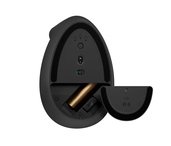 Logitech Lift Vertical Ergonomic Mouse Graphite Black with 57-degree design for reduced wrist strain