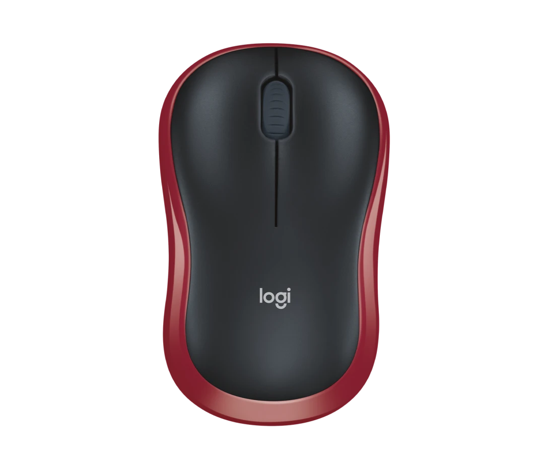 Logitech M185 wireless mouse with compact ergonomic design, featuring smooth tracking, reliable 2.4GHz wireless connectivity, and a plug-and-play USB receiver.